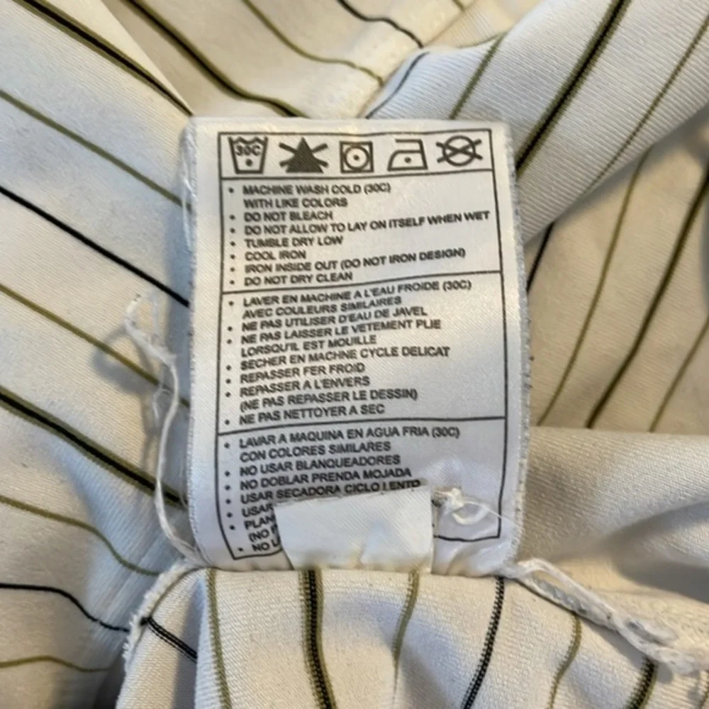 Nike Golf Dri-Fit UV Long Sleeve White Polo with Brown and Blue Stripes Size‎ XL - Picture 8 of 8